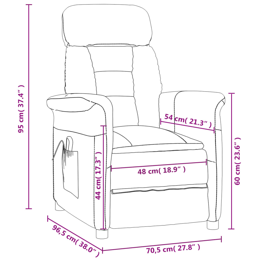 Electric Massage nojatuoli beige mikrokuitukangas