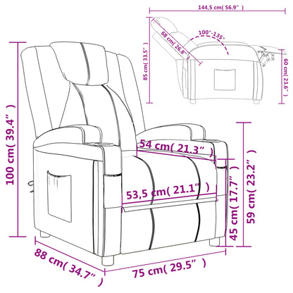 Nojatuoli Recliner musta keinonahka