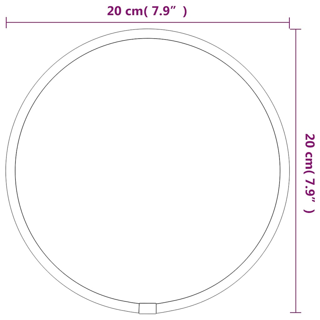 Seinäpeili musta Ø 20 cm pyöreä