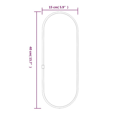 Seinäpeili musta 40x15 cm soikea