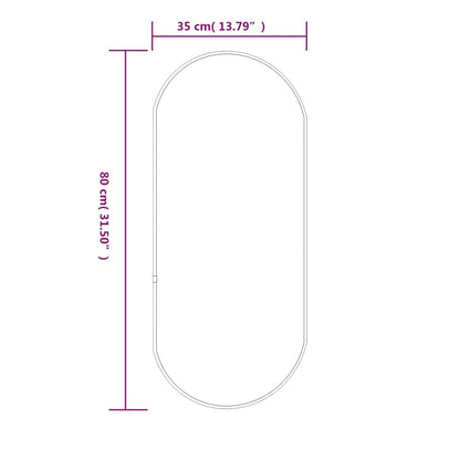 Väggspegel svart 80x35 cm oval