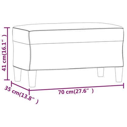 Sittbänk vit 70x35x41 cm tyg