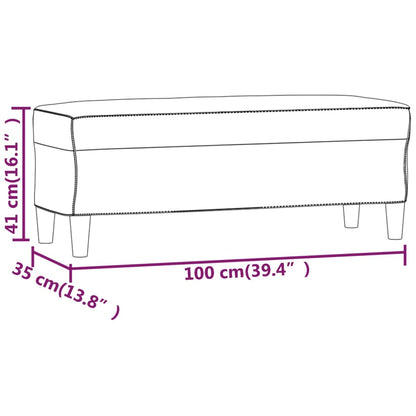 Sittbänk vit 100x35x41 cm tyg