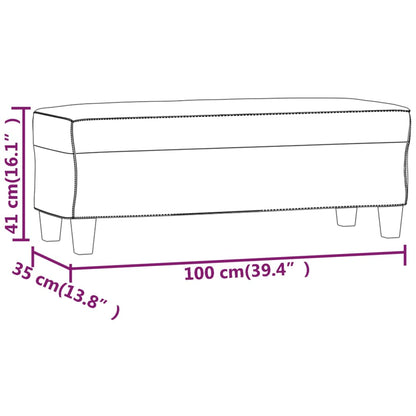 Sittbänk vinröd 100x35x41 cm konstläder