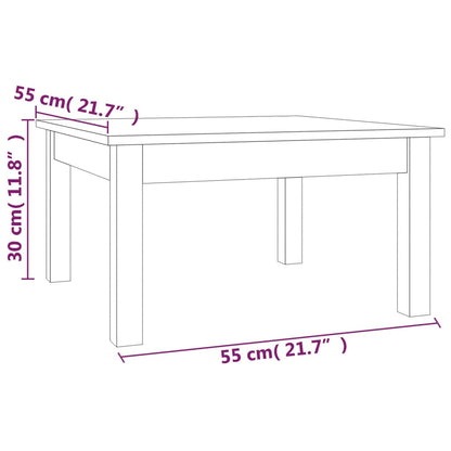 Soffbord vit 55x55x30 cm massiv furu