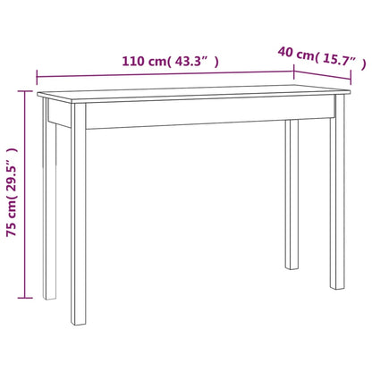 Avlastningsbord konsolbord massiv furu natur 110x40x75 cm