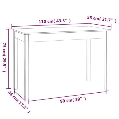 Ruokapöytä musta 110x55x75 cm mäntyä