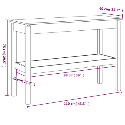 Avlastningsbord konsolbord vit 110x40x75 cm massiv trä furu