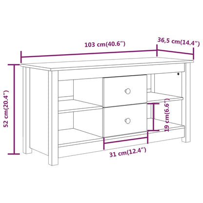 TV-möbel massiv trä furu TV-bänk 103x36,5x52 cm