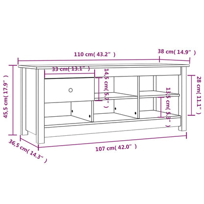 Kenkäteline Kenkäkaappi harmaa 110x38x45,5 cm massiivimäntyä