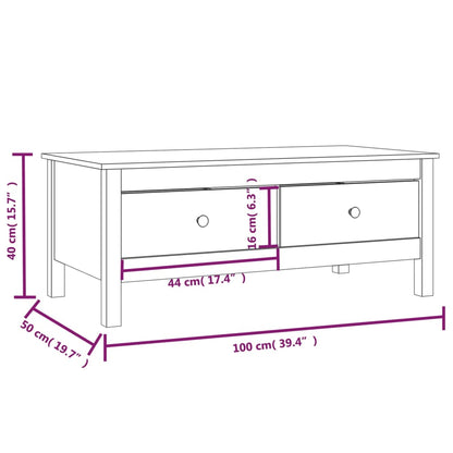 Soffbord svart 100x50x40 cm furu