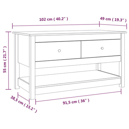 Sohvapöytä harmaa 102x49x55 cm mänty