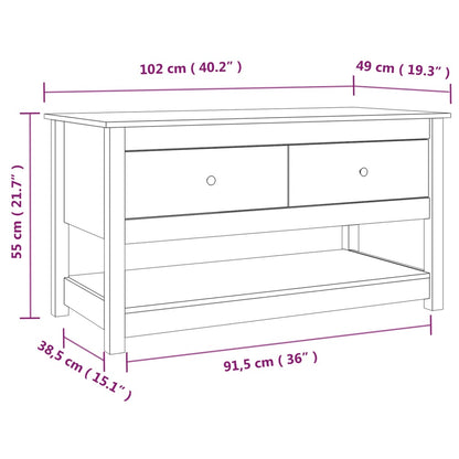 Sohvapöytä musta 102x49x55 cm mänty