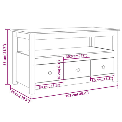 Soffbord vit 102x49x55 cm massiv furu