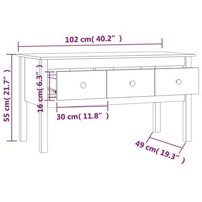 Soffbord vit 102x49x55 cm furu