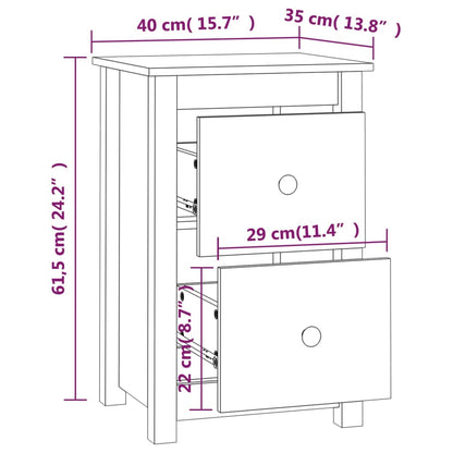 Sängbord Nattduksbord svart 40x35x61,5 cm massiv furu