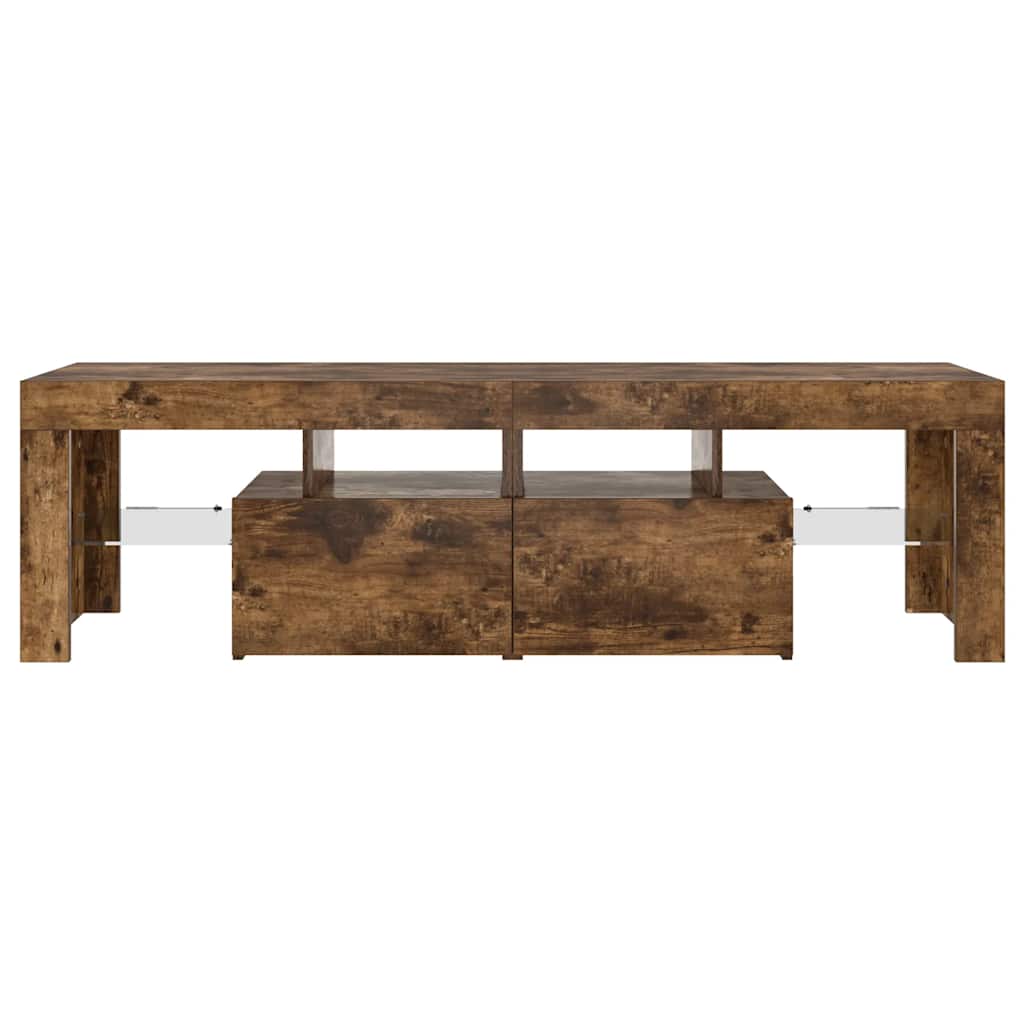 TV-Möbel Rökfärgad Ek TV-Bänk LED rökfägrad Ek 140x36,5x40 cm