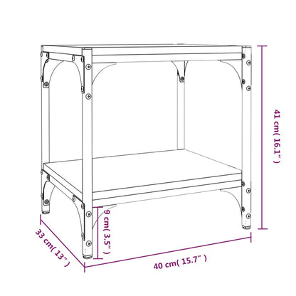 TV-möbel svart TV-bänk 40x33x41 cm och stål