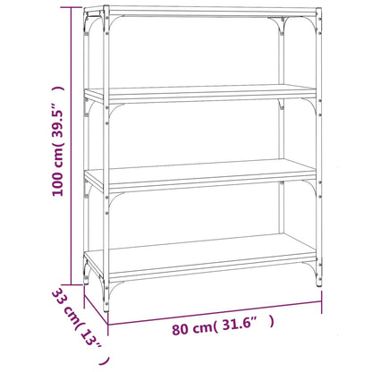 Kirjahylly tammi savunvärinen 80x33x100 cm ja teräs