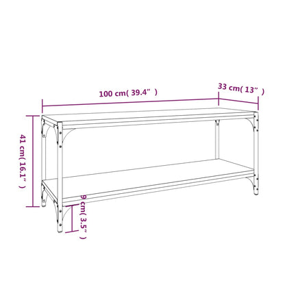 TV-möbel svart TV-bänk 100x33x41 cm och stål