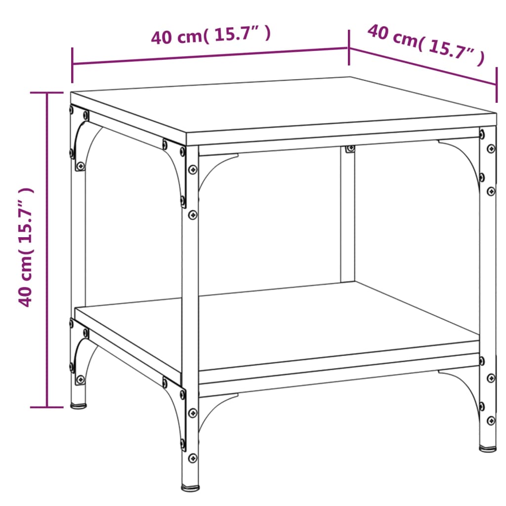 Soffbord sonoma ek 40x40x40 cm