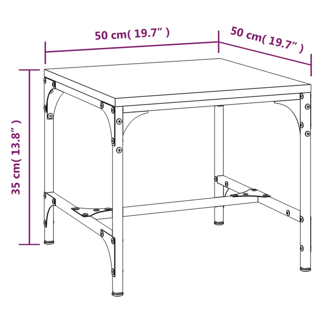 Soffbord rökfärgad ek 50x50x35 cm