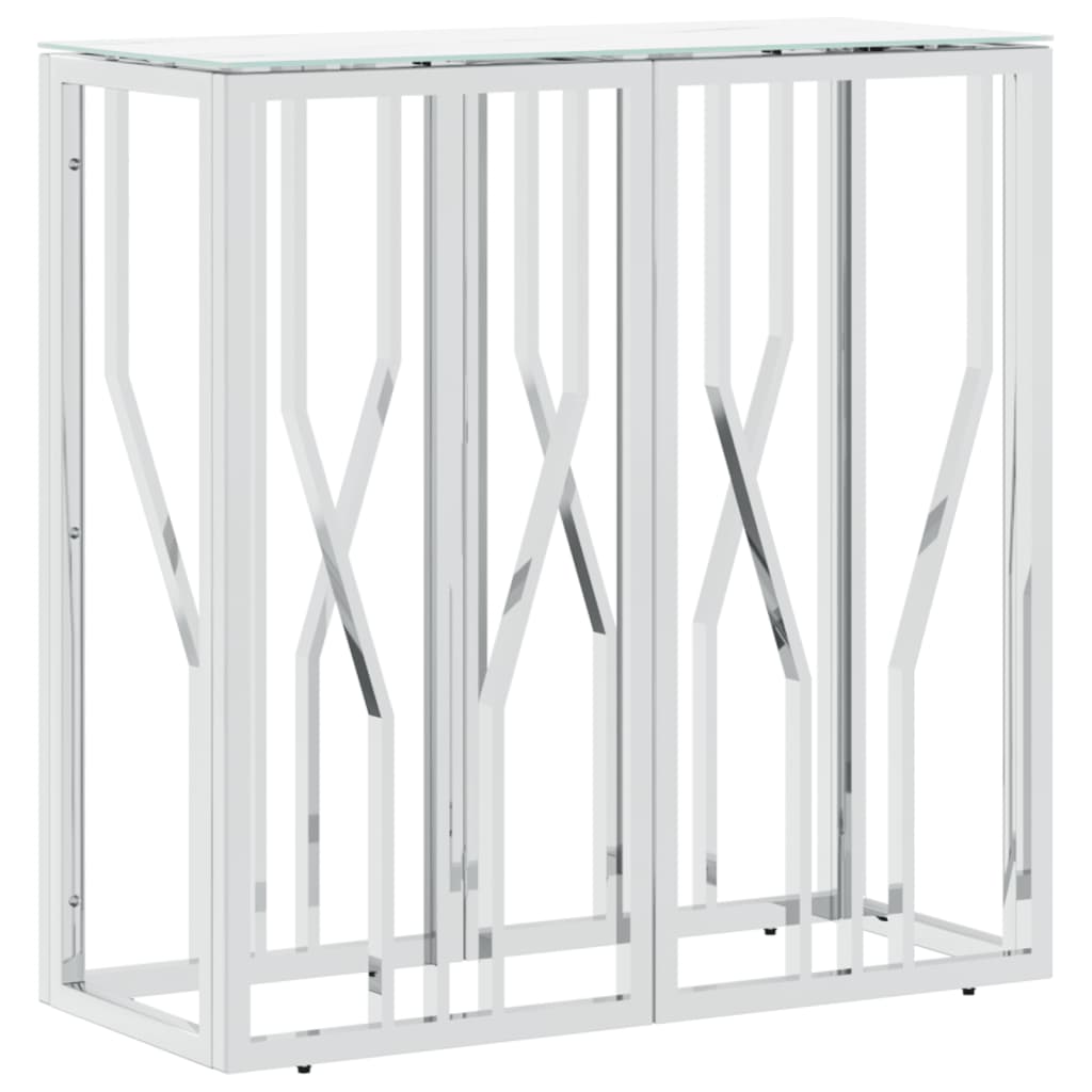 Avlastningsbord Konsollbord DIV. silver 70x30x70 cm rostfritt stål och glas