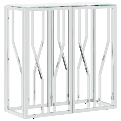 Avlastningsbord Konsollbord DIV. silver 70x30x70 cm rostfritt stål och glas