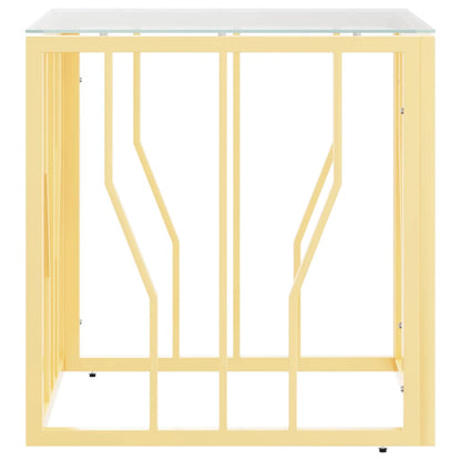 Sohvapöytä ruostumaton teräs kulta 50x50x50 cm karkaistu lasi