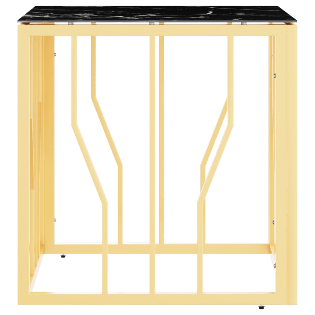 Sohvapöytä ruostumaton teräs kulta 50x50x50 cm karkaistu lasi