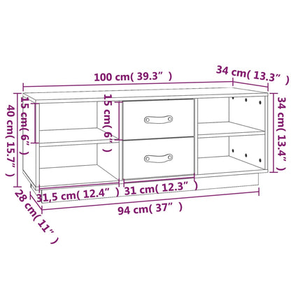 TV-möbel massiv trä furu TV-bänk 100x34x40 cm