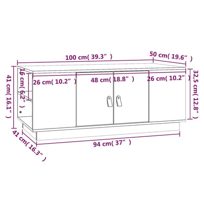 Soffbord brun 100x50x41 cm furu