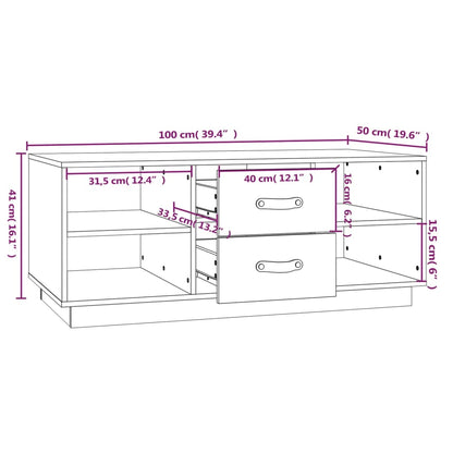 Soffbord svart 100x50x41 cm furu