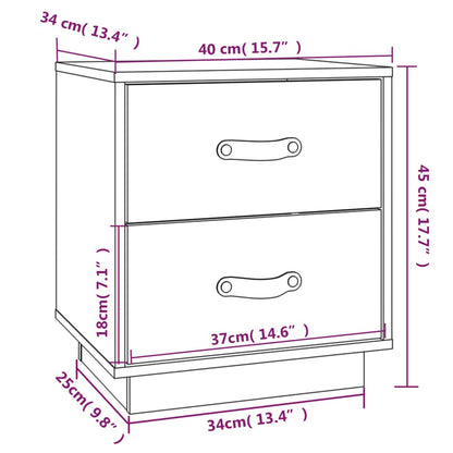 Sängbord Nattduksbord vit 40x34x45 cm massivt furuträ