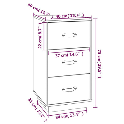 Sängbord Nattduksbord vit 40x40x75 cm massivt furuträ