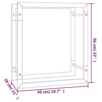 Vedställ matt svart 50x28x56 cm stål