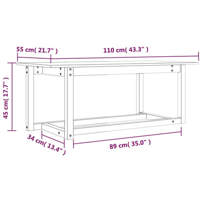 Soffbord grå 110x55x45 cm furu