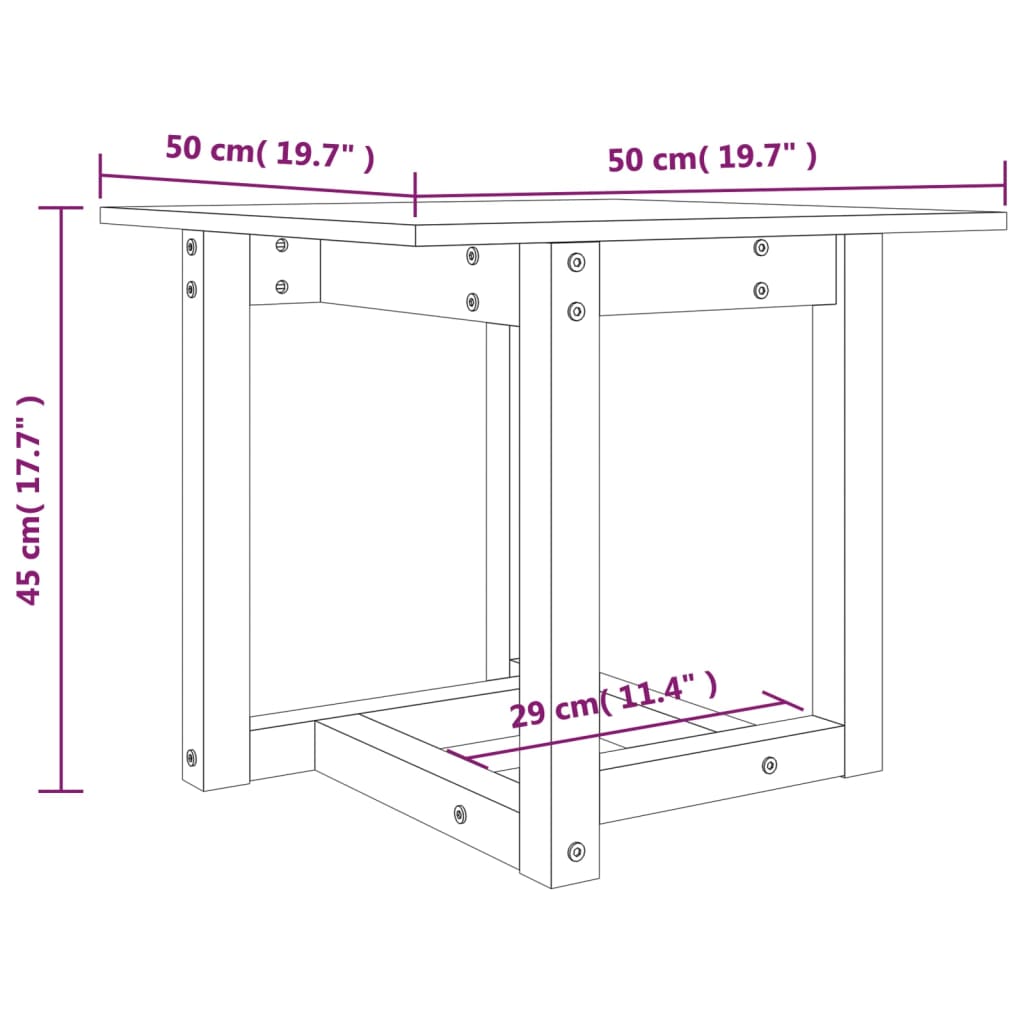 Soffbord brun 50x50x45 cm furu