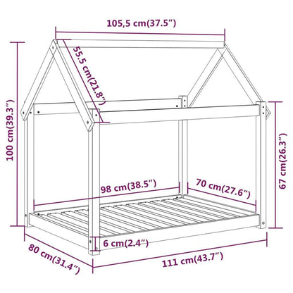 Hundsäng Hundbädd honungsbrun 111x80x100 massiv furu