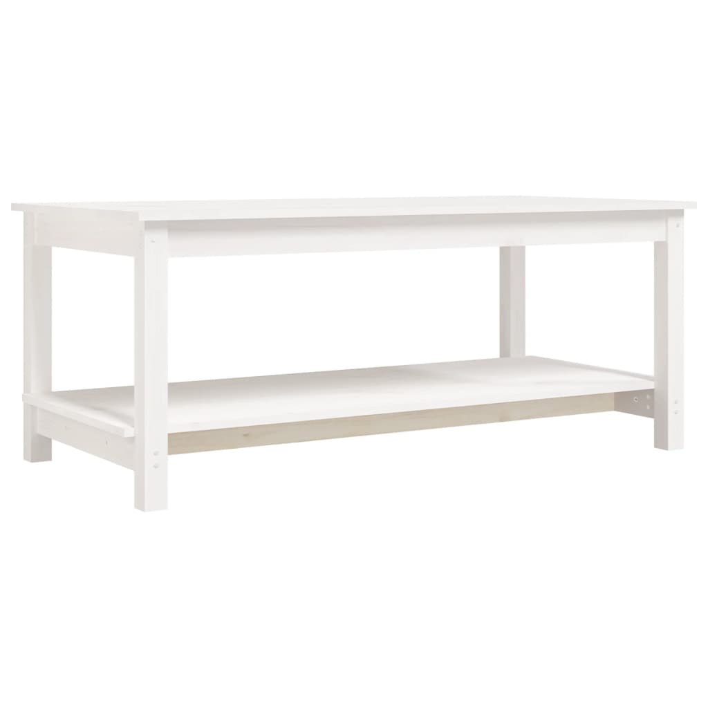 Soffbord vit 110x55x45 cm massiv furu