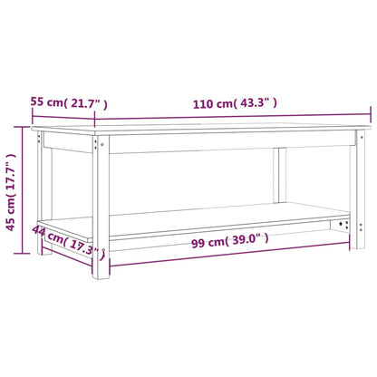 Soffbord grå 110x55x45 cm furu