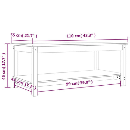 Sohvapöytä musta 110x55x45 cm mänty