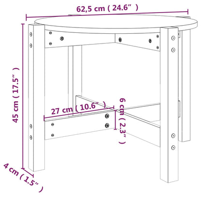 Soffbord brun Ø 62,5x45 cm furu