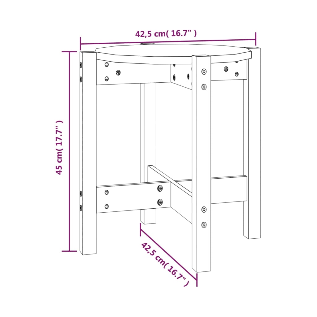 Soffbord vit Ø 42,5x45 cm furu