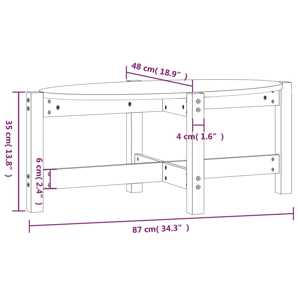 Soffbord brun 87x48x35 cm furu