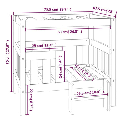 Hundsäng Hundbädd honungsbrun 75,5x63,5x70 massiv furu