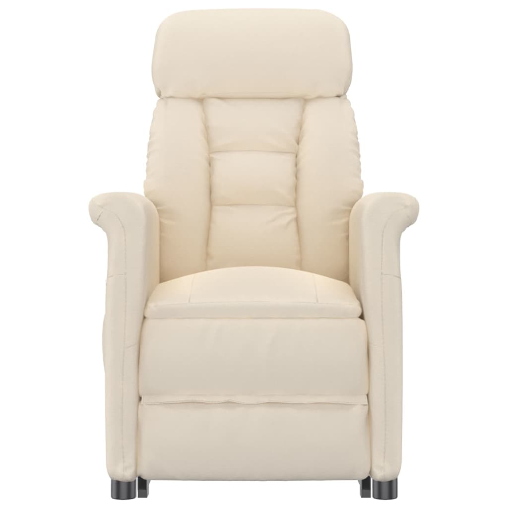 Elektrisk Massagefåtölj beige Recliner mikrofiber