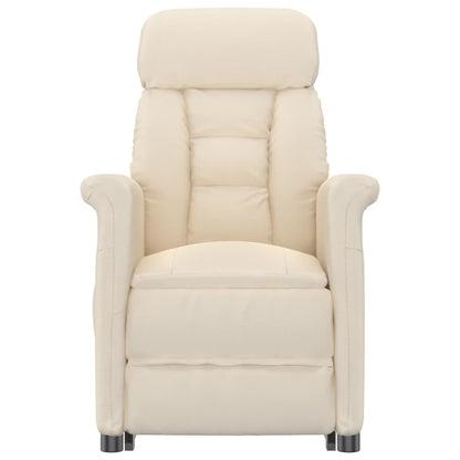 Elektrisk Massagefåtölj beige Recliner mikrofiber