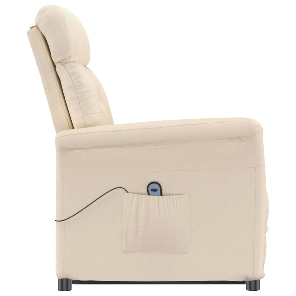 Elektrisk Massagefåtölj beige Recliner mikrofiber