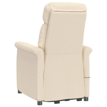 Elektrisk Massagefåtölj beige Recliner mikrofiber